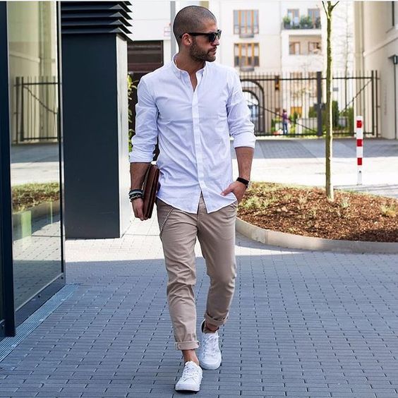 Man Beige Chinos Style #fashion #beige chinos #trendypins