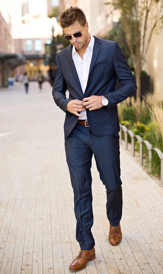 Man Navy Blue Suit #fashion #suit #trendypins