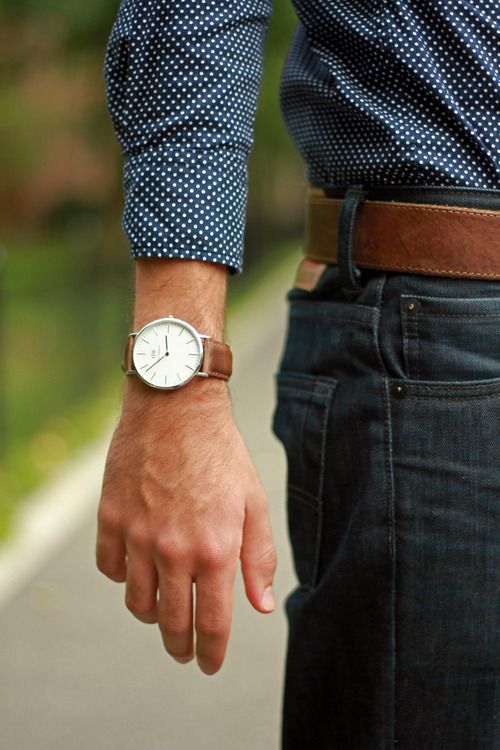 Man Tan Colored Watch #fashion #watch #trendypins