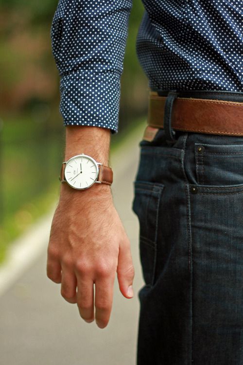 Man Tan Colored Watch #fashion #watch #trendypins