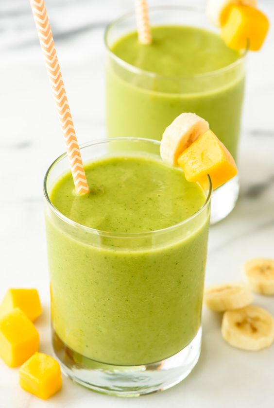 mango green smoothie breakfast #healthy living #healthy food #beauty #trendypins