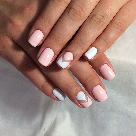 pastel pink nail art design