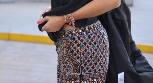 Shorts stones aztec ethnic embellished beaded sequins embroidered Small S
