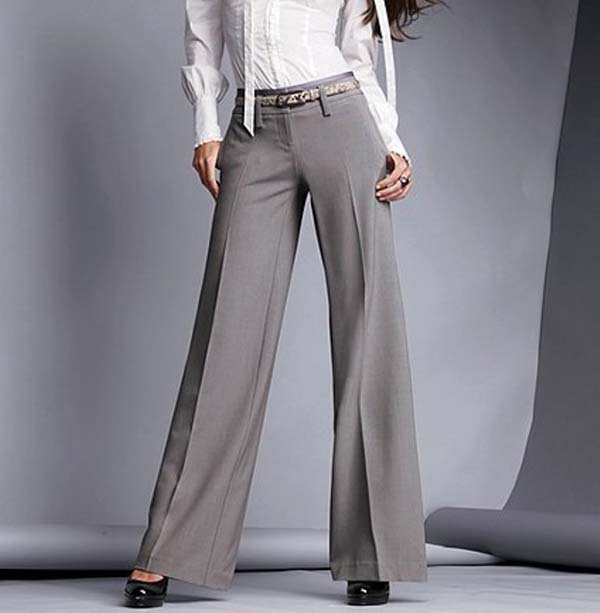 Grey dress pants with white blouse outfit #dresspants #pants #outfit #fashion #trendypins