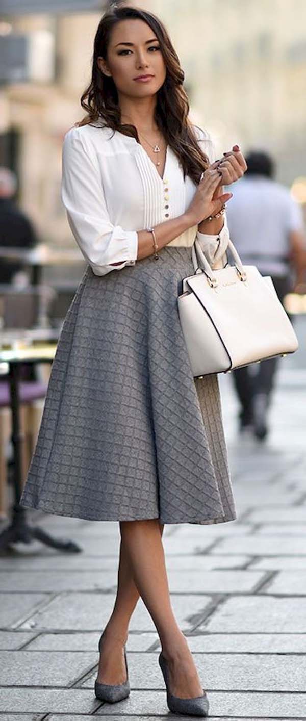 A line skirt in grey #a-line skirt #skirt #fashion #trendypins