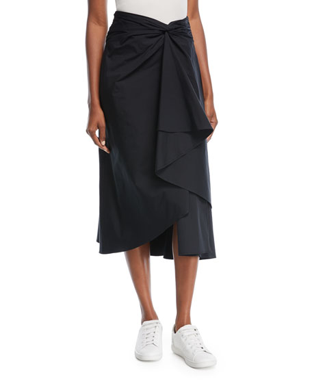 Diller Twist Front A-Line Poplin Skirt #skirt #fashion #trendypins