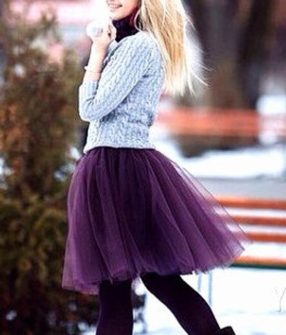 Eggplant Tulle Tutu Skirt, Dark Purple, Plum, Adult, Women #skirt #fashion #trendypins