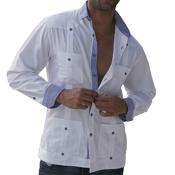 Modern Guayabera Shirt With Plaid Lining #guayabera #shirts #fashion #trendypins