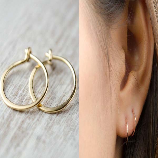 Tiny Yellow Gold Hoop Earrings #hoop earrings #earrings #fashion #trendypins