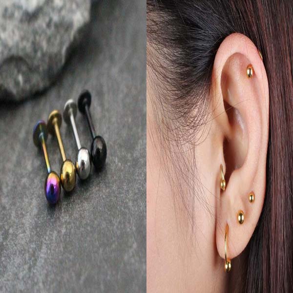Devine Metal Ball Ear Piercing / Labret Barbell Stud In 16G #larbet stud #earrings #fashion #trendypins
