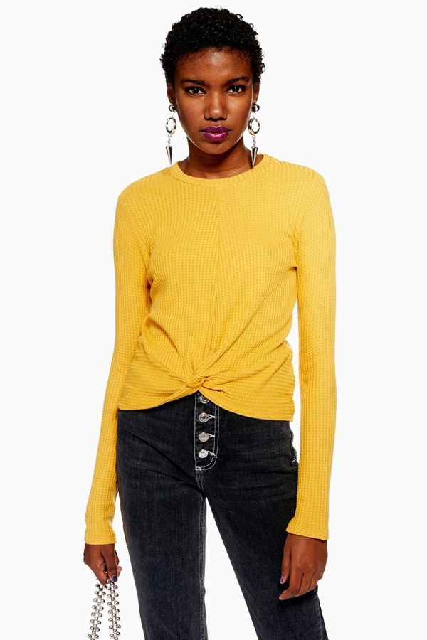 Long Sleeve Twist Waffle T-Shirt #long sleaved shirt #shirts #fashion #trendypins