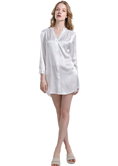 Sexy Soft Asymmetrical Silk Nightshirt For Women #nightshirt #shirts #fashion #trendypins