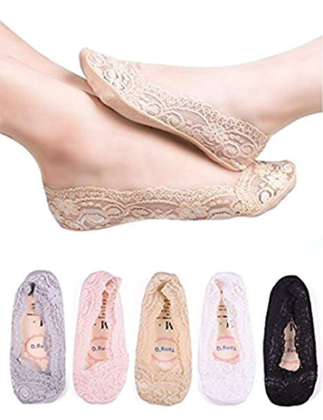 Women No Show Low Cut Lace Flats Non skid Boat Liner Footies Peds Socks #No Show socks #peds #socks #fashion #trendypins