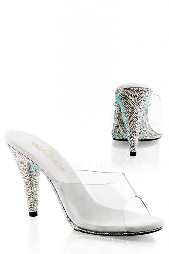 Silver Clear Rhinestone High Heels Plastic #heels #fashion #trendypins