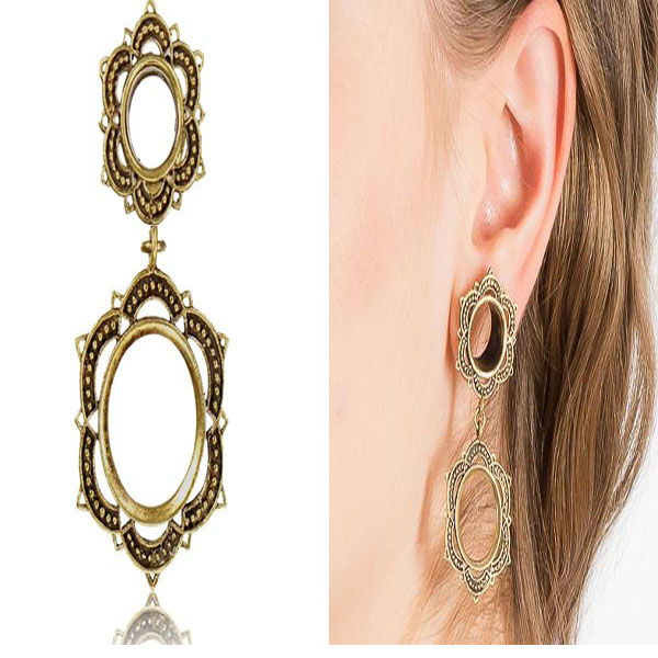 Mandala Dangle Ear Plugs - Brass #plugs #earrings #fashion #trendypins