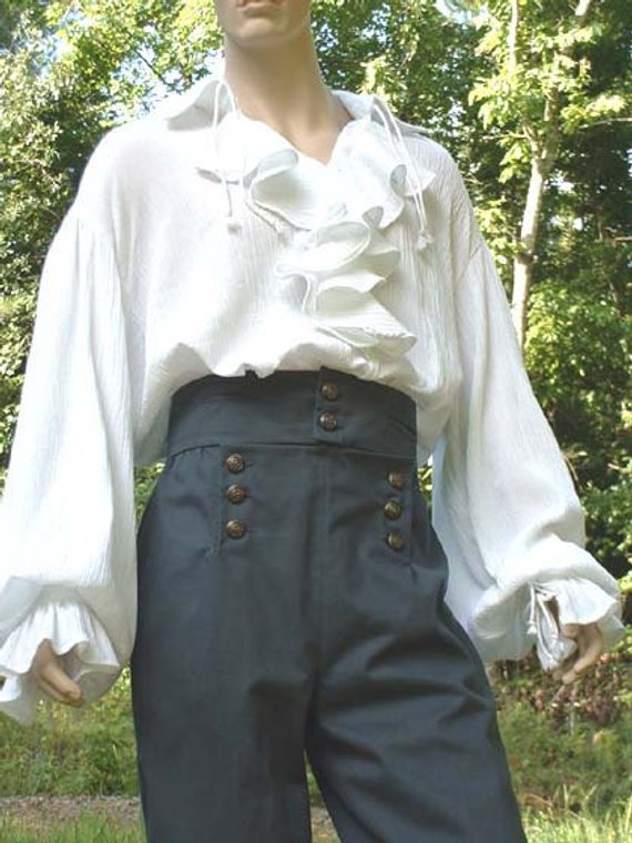 Poet Shirt Musketeer Shirt Renaissance Pirate Shirt Flounce Ruffled Front Men's Women's Made to Order #poet shirt #shirts #fashion #trendypins