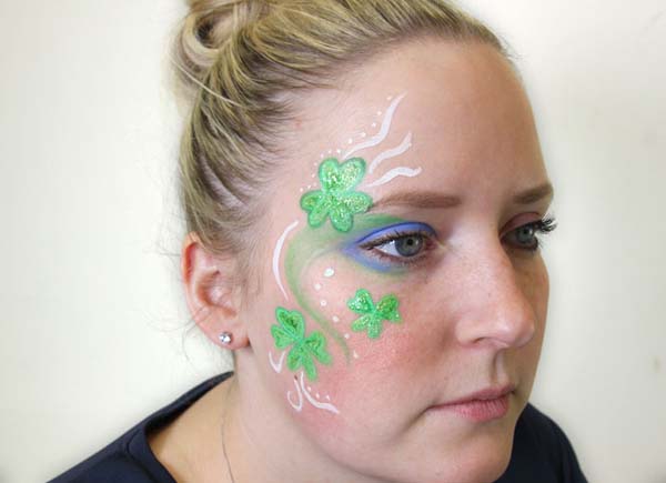 Easy Shamrock Face Paint For St. Patrick's Day #St. Patrick's Day face painting #beauty #trendypins