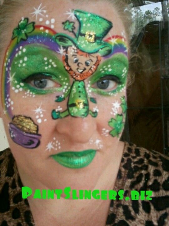 Face Painting St. Patrick's Day #St. Patrick's Day face painting #beauty #trendypins