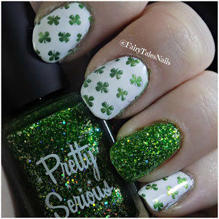 Green, Gold & White #St. Patrick's Day nails #nails #beauty #trendypins