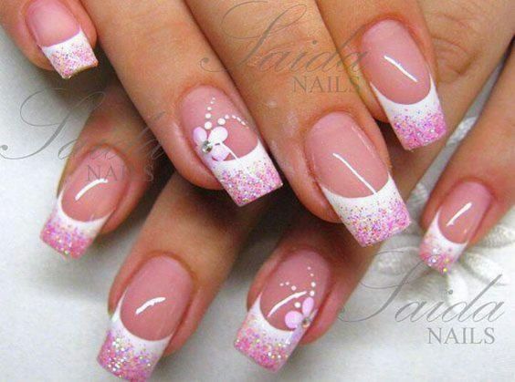 2. Pink French Tip Nail Design - wide 6