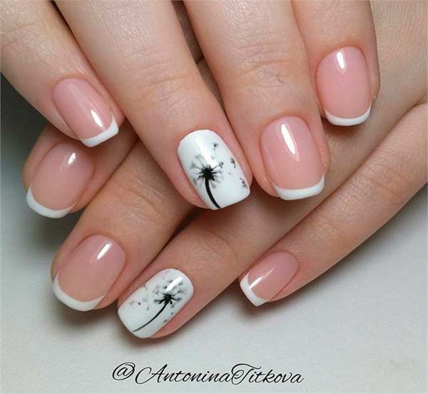 Adorable Autumn Floral Nail Art Design #french manicure #nails #beauty #trendypins