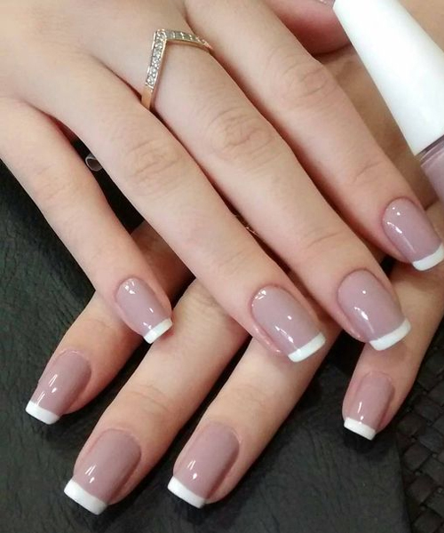 Amazing Creamy Grey Base With White Tips Nail #french manicure #nails #beauty #trendypins