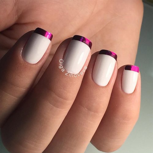 Unique White and Magenta French Tips #french manicure #nails #beauty #trendypins