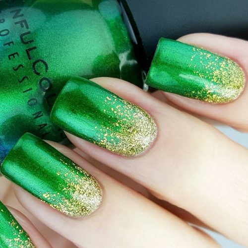 Rain of Gold #St. Patrick's Day nails #nails #beauty #trendypins