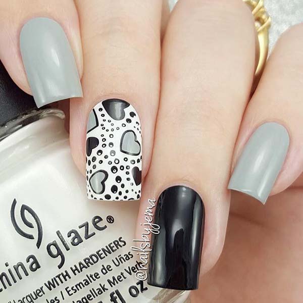 Grey nail design  #beauty #nails #trendypins