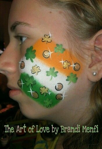 Irish for St. Patrick's Day #St. Patrick's Day face painting #beauty #trendypins