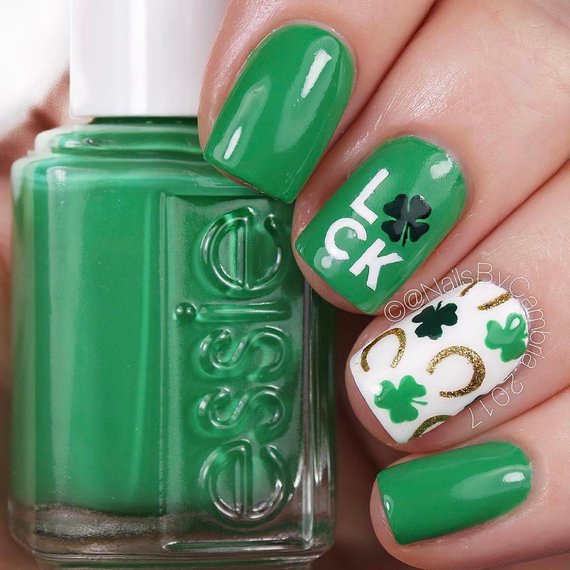 Cute Leprechaun Design #St. Patrick's Day nails #nails #beauty #trendypins