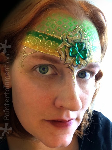 St. Patrick's Day Design By Gretchen Fleener #St. Patrick's Day face painting #beauty #trendypins