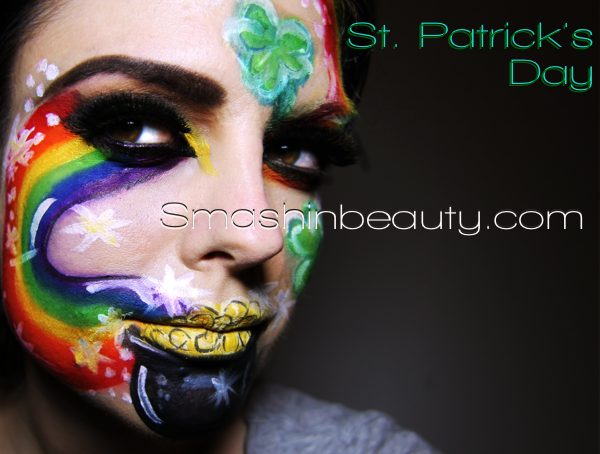 St. Patrick's Day Face Painting Full Of Colors #St. Patrick's Day face painting #beauty #trendypins