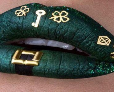St. Patrick`s day lips makeup