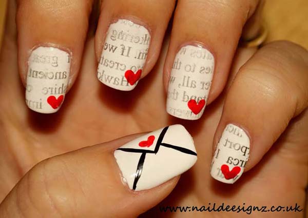 Valentine's day love letter nail design #beauty #nails #trendypins