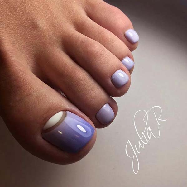 Half Moon Toe Nail Design #toe nail art #nails #beauty #trendypins