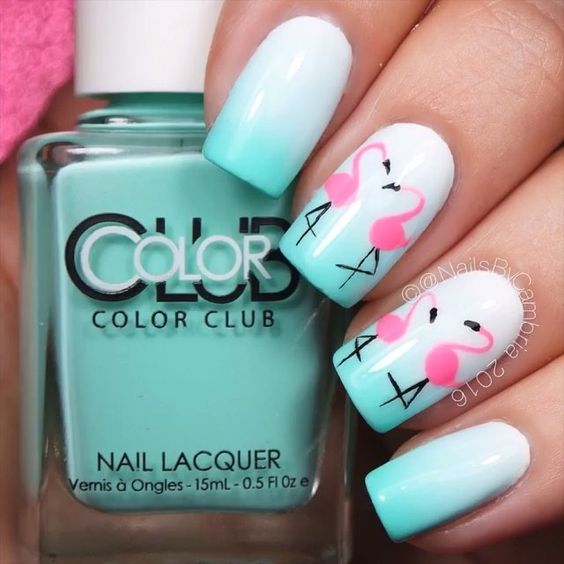 Flamingo Nail Design #nails #beauty #trendypins