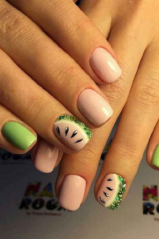 Fun Watermelon Nail Design #nails #beauty #trendypins