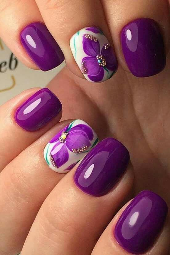 Purple Orchid Nail Design #nails #beauty #trendypins