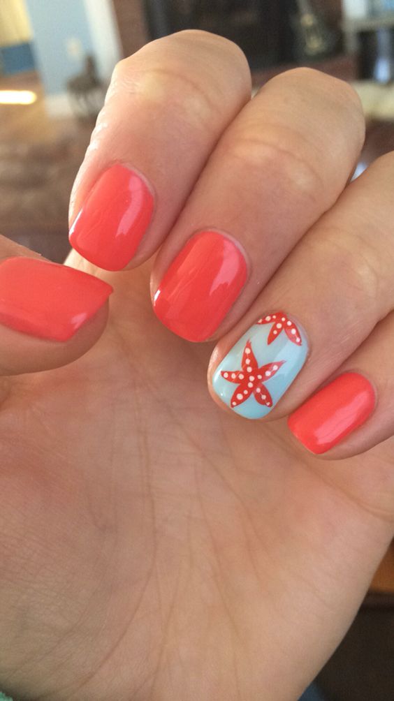 Starfish Nail Design #nails #beauty #trendypins