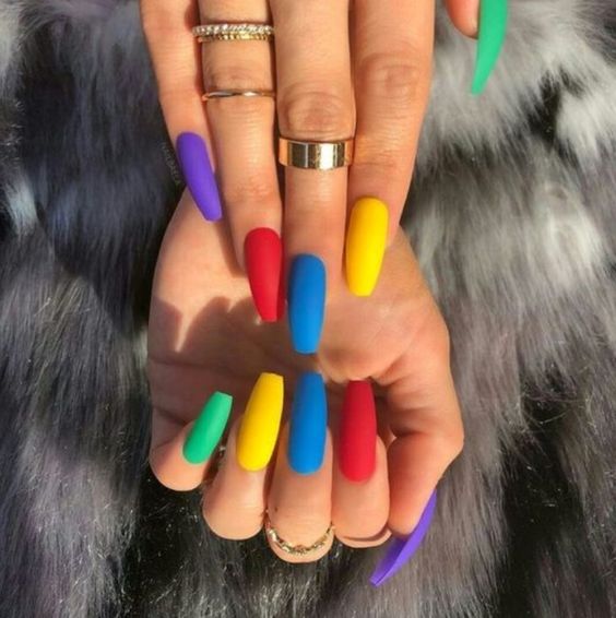 Vibrant Colorful Nails #nails #beauty #trendypins