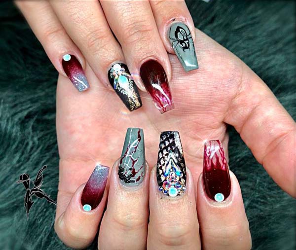 Ombre Halloween Art Nails Design #nails #Halloween nails #trendypins