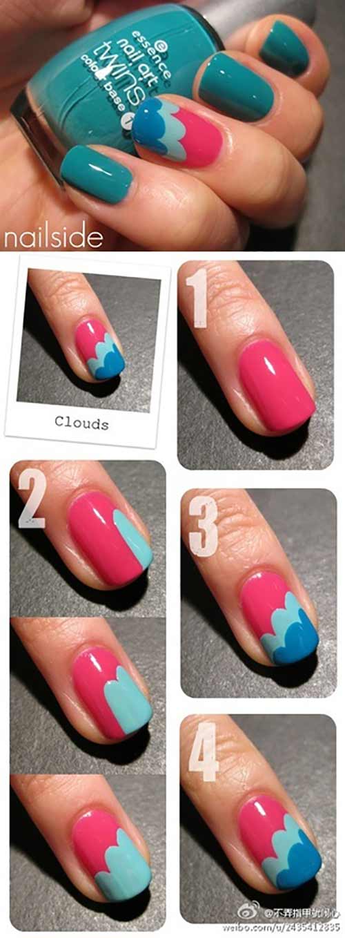 Clouds Nail Art