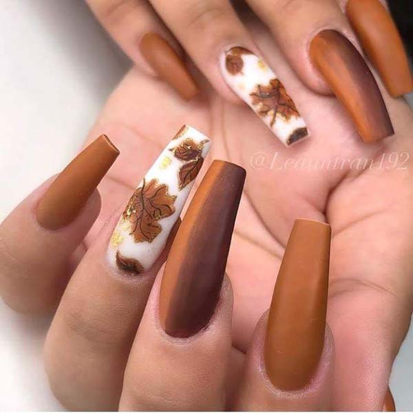 Elegant Brown Fall Nail Ideas #nails #fall nails #beauty #trendypins