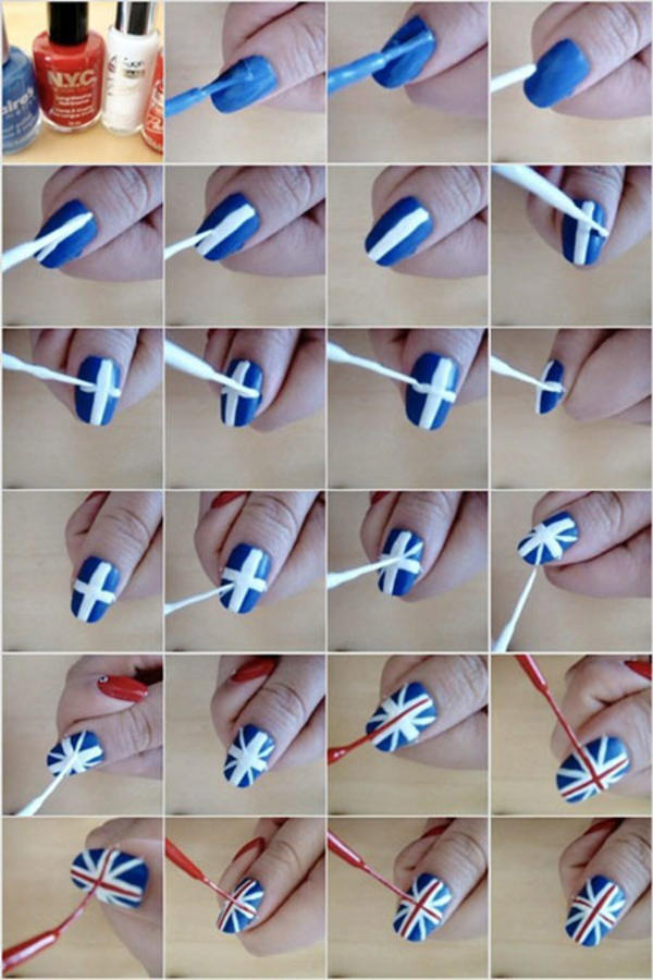 English Flag Nail Art