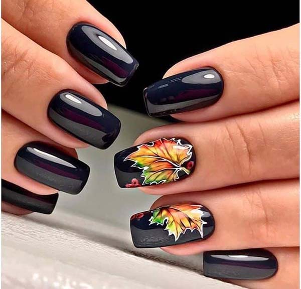 Fall Inspired Leaf Design #nails #fall nails #beauty #trendypins