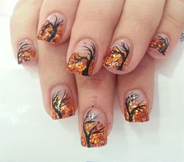 Fall Tree Nail Designs #nails #fall nails #beauty #trendypins