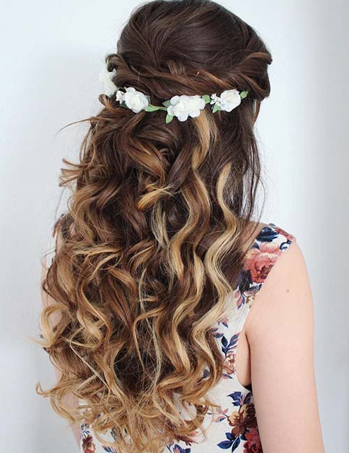 Floral Half Updo