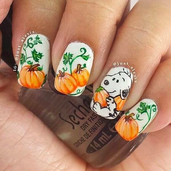Funny Pumpkin Nail Art Ideas #nails #fall nails #beauty #trendypins