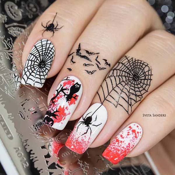 Spiders and Owls #nails #Halloween nails #trendypins